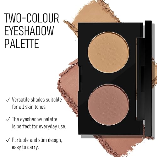 KYDA 2 Color Eyeshadow Palette, Taupe Brown and Matte Nude Eyeshadow Powder, Highly Pigment, Soft and Blendable Makeup for Daily Look -06(04)