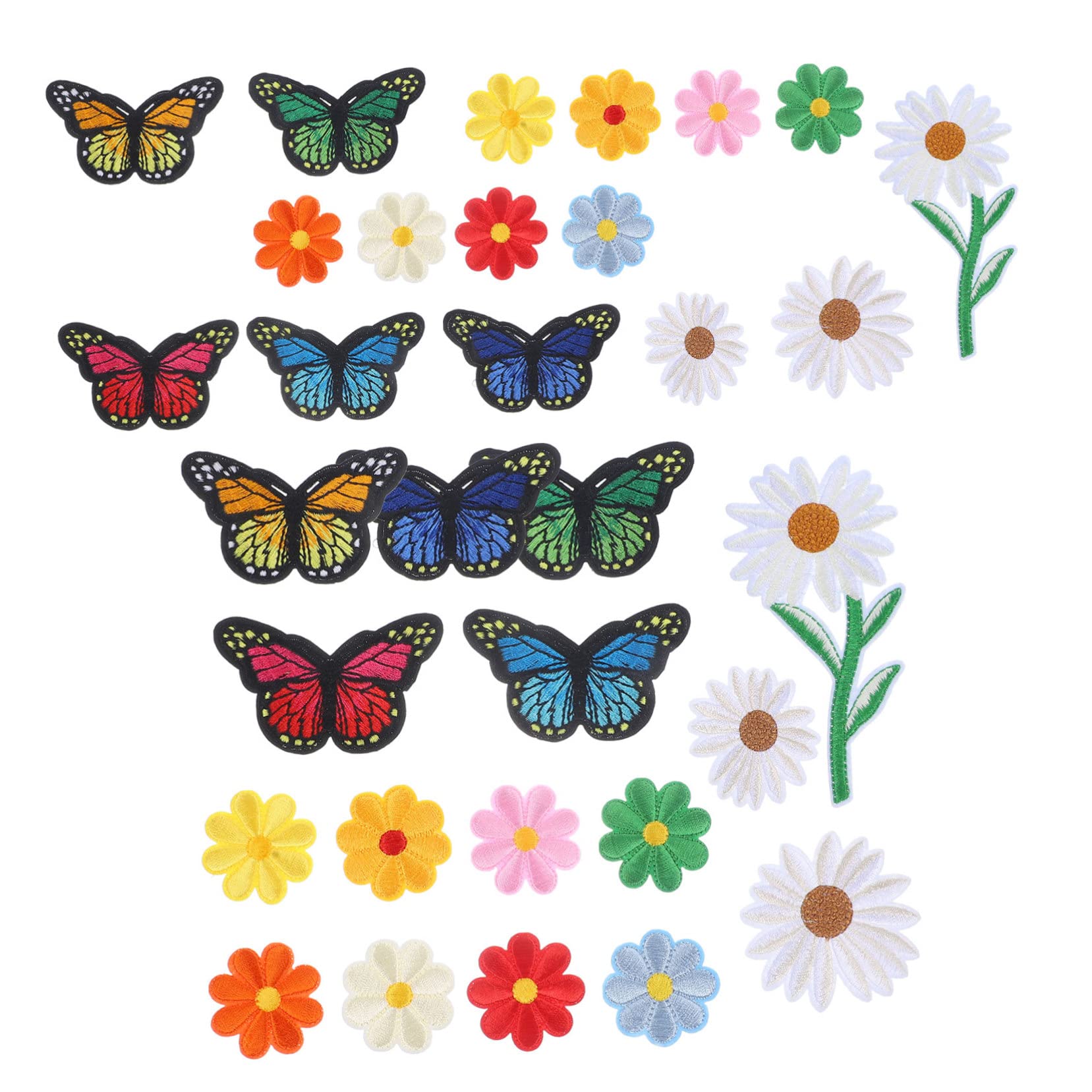 NUOBESTY 117stücke Teiliges Gestickte Bügelflicken Vielseitige Applikationen Für Kleidung -projekte Reparaturen Dekorative Blumenmuster Für Jacken Shirts Kissen Und Mehr