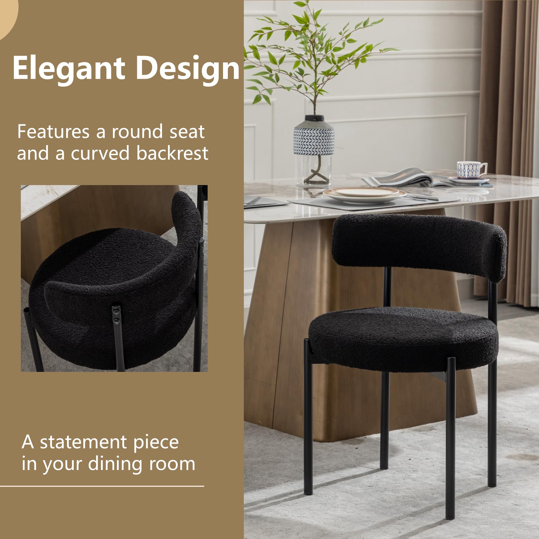【SISANDI】 MIES CLASSIC midnight black Amazon.com - AISALL Black Dining Chairs Set of 2 Round