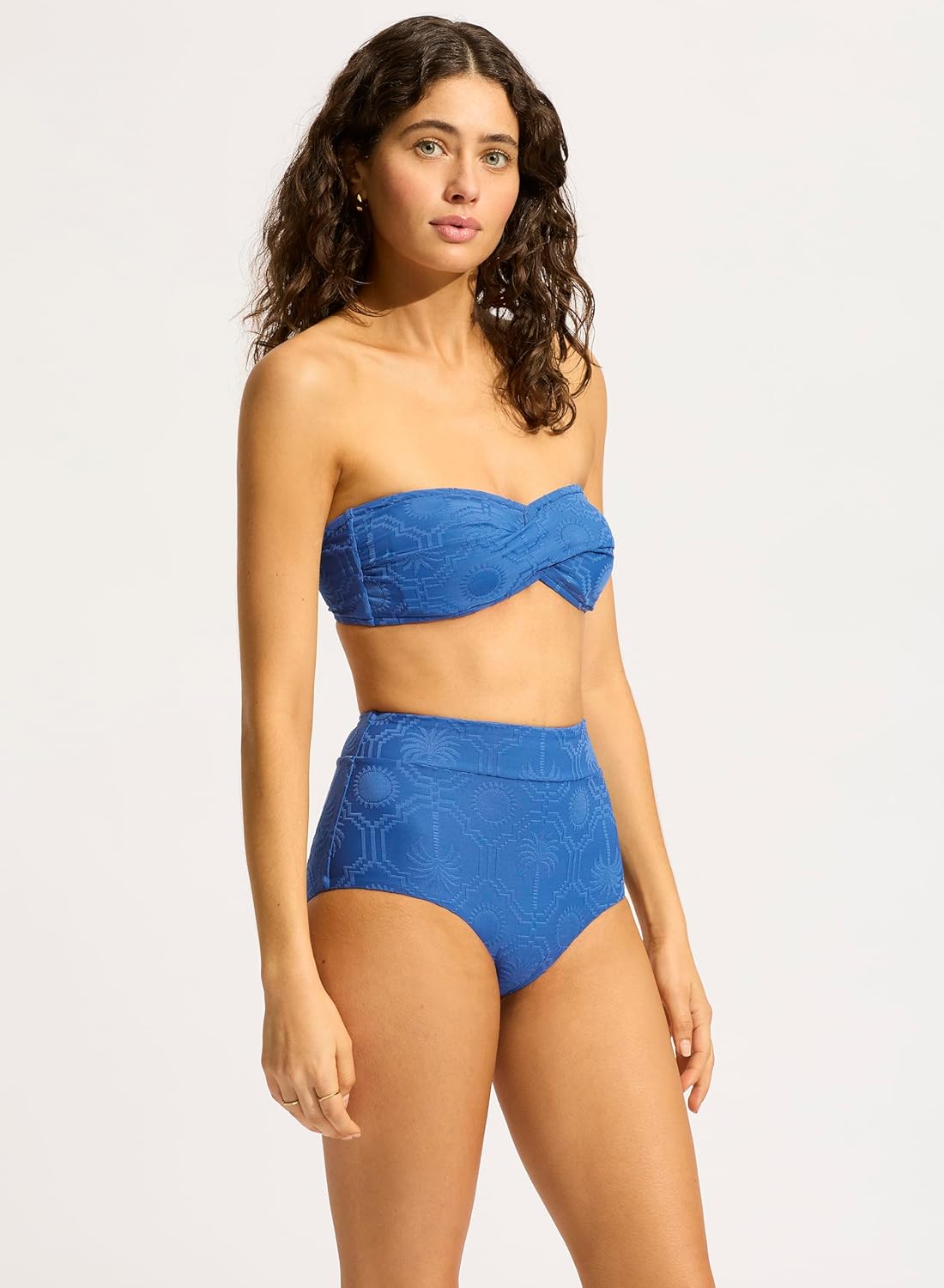 Seafolly Women's High Waisted Full Coverage Low Legline Bikini Bottom Swimsuit