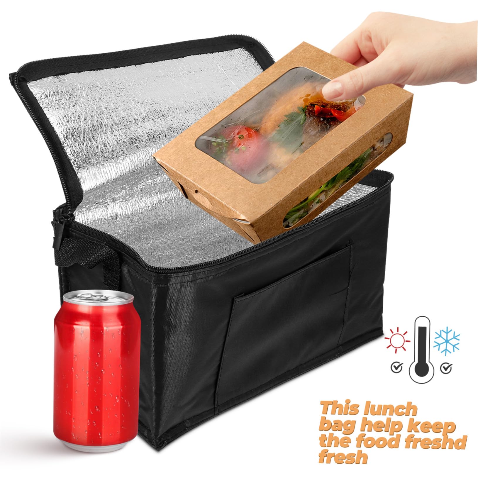 Bolsa Isotérmica Portátil de Oxford Bolsa de Almuerzo Aislada con Asa para Picnic Camping Trabajo y Almacenamiento de Alimentos