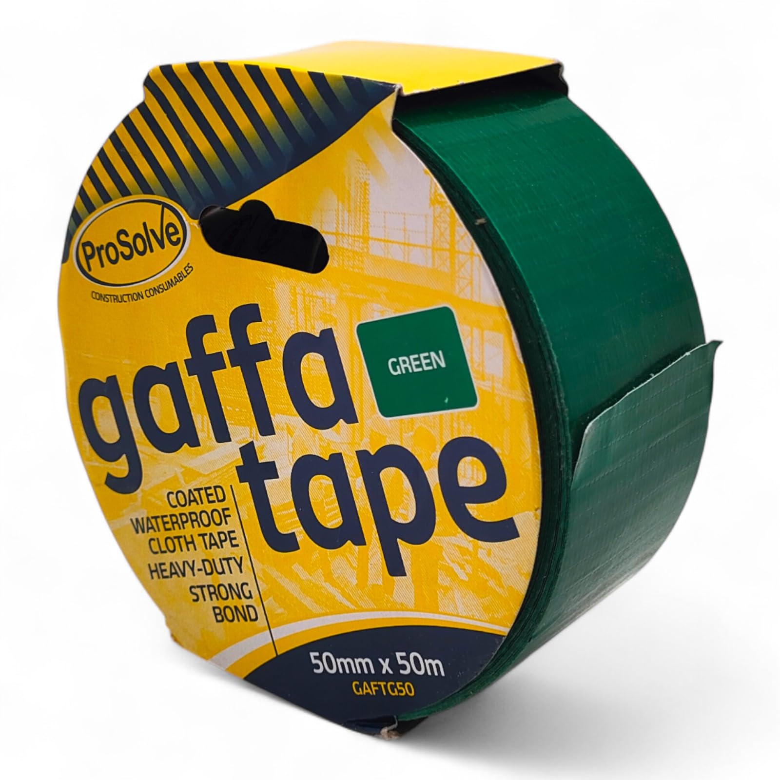 MSF 2 x Green PROSOLVE 50mm x 50m Green Premium Gaffer Tape Cloth Gaffa Duct Waterproof Pack OF 2