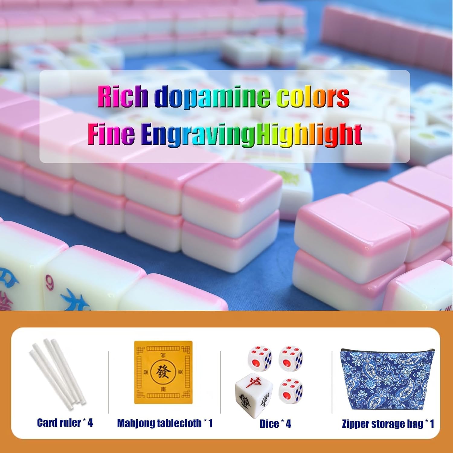 American Mini Mahjong Set 166 Mahjong Tiles 0.9-inch American Mahjong Game Pink Set Thickened Mah-Jongg Tiles Bag Mahjong Tile Set