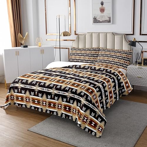 Vista 31 de Erosebridal Ethnic Tribe Feather Coverlet Set Geometric Aztec Bedspread,Western Quilted King African Tribe Arrow Retro Vintage Exotic Geometric