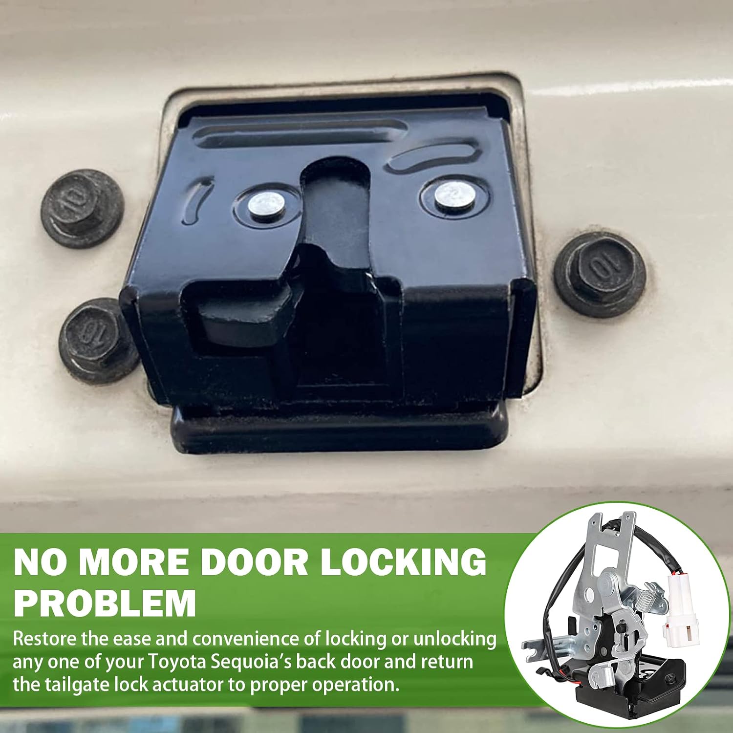 Liftgate Lock Actuator Trunk Latch for 2001-2007 Toyota Sequoia 4.7L Tailgate Hatch Latch Lock Replace 931-861, 64680-0C010, 69301-0C010 Integrated Rear Back Door Lock Actuator Assembly with Cable