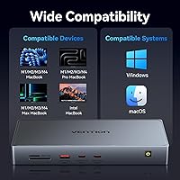 Vista 9 de VENTION Estación de acoplamiento DisplayLink 11 en 1 con USB 3.2 A/C para MacBook M1/M2/M3/M4, estación de acoplamiento USB C 4K a 60Hz monitor