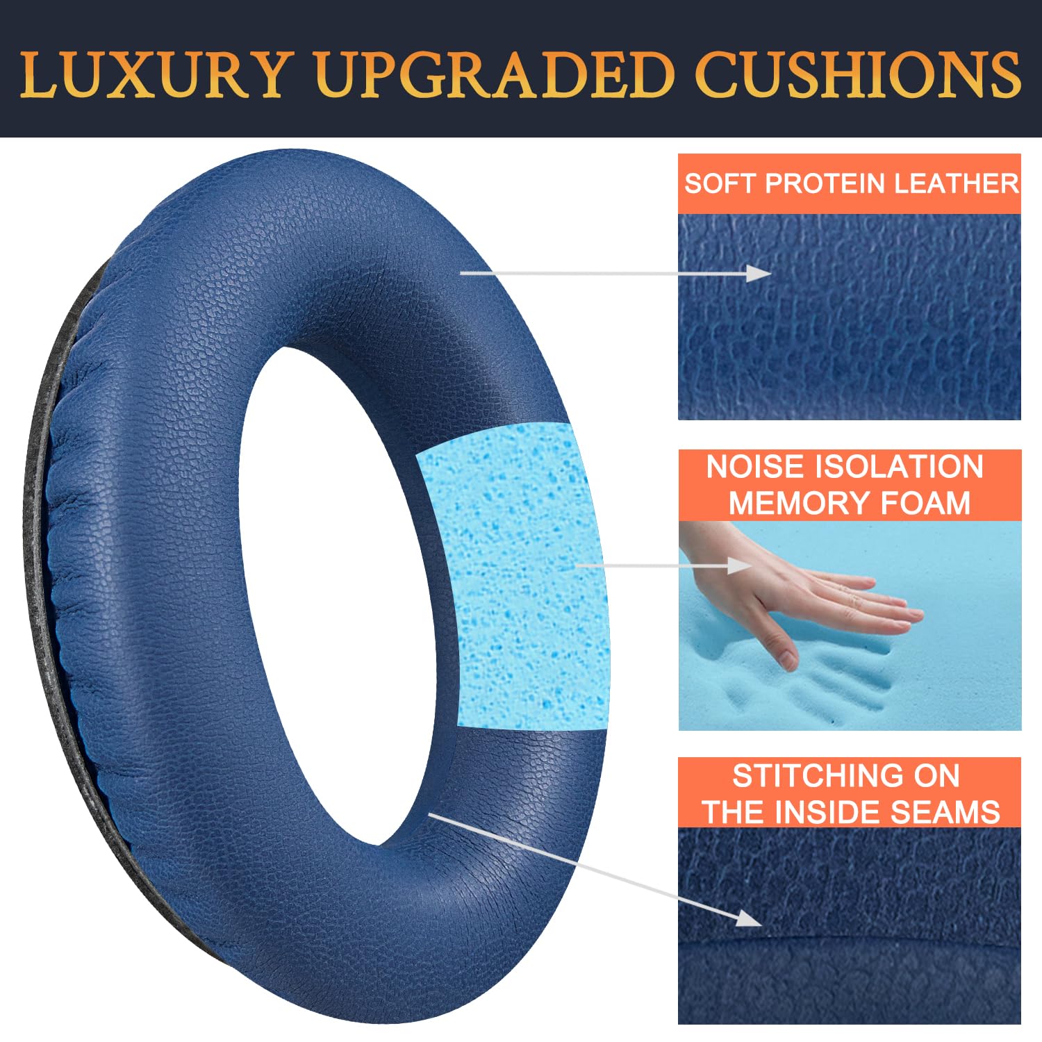 SOULWIT Zestaw zamienny do Bose SoundTrue Around-Ear II (Sound True AE2) słuchawek, poduszki nauszne earpads cushions + pałąk headband + silikonowa osłona nauszników