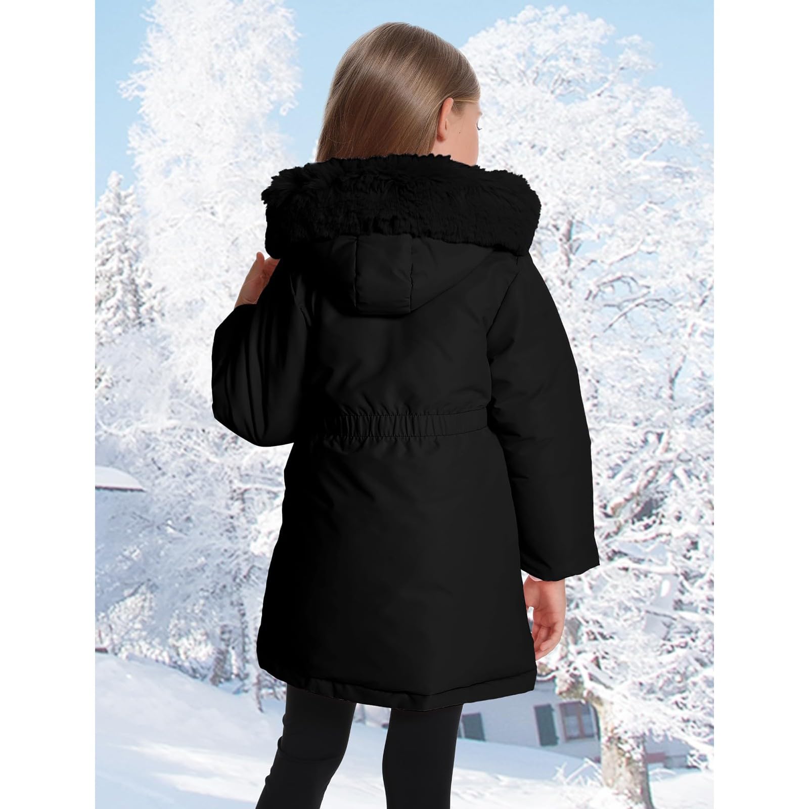 Générique Manteau Enfant Fille Capuche Coupe-Vent Chaude Manteau Manche Longue Doux Automne-Hiver Doudoune Zippée Légère Décontracté Blouson Vacances Sport Enfant Fille Vêtements D'extérieur