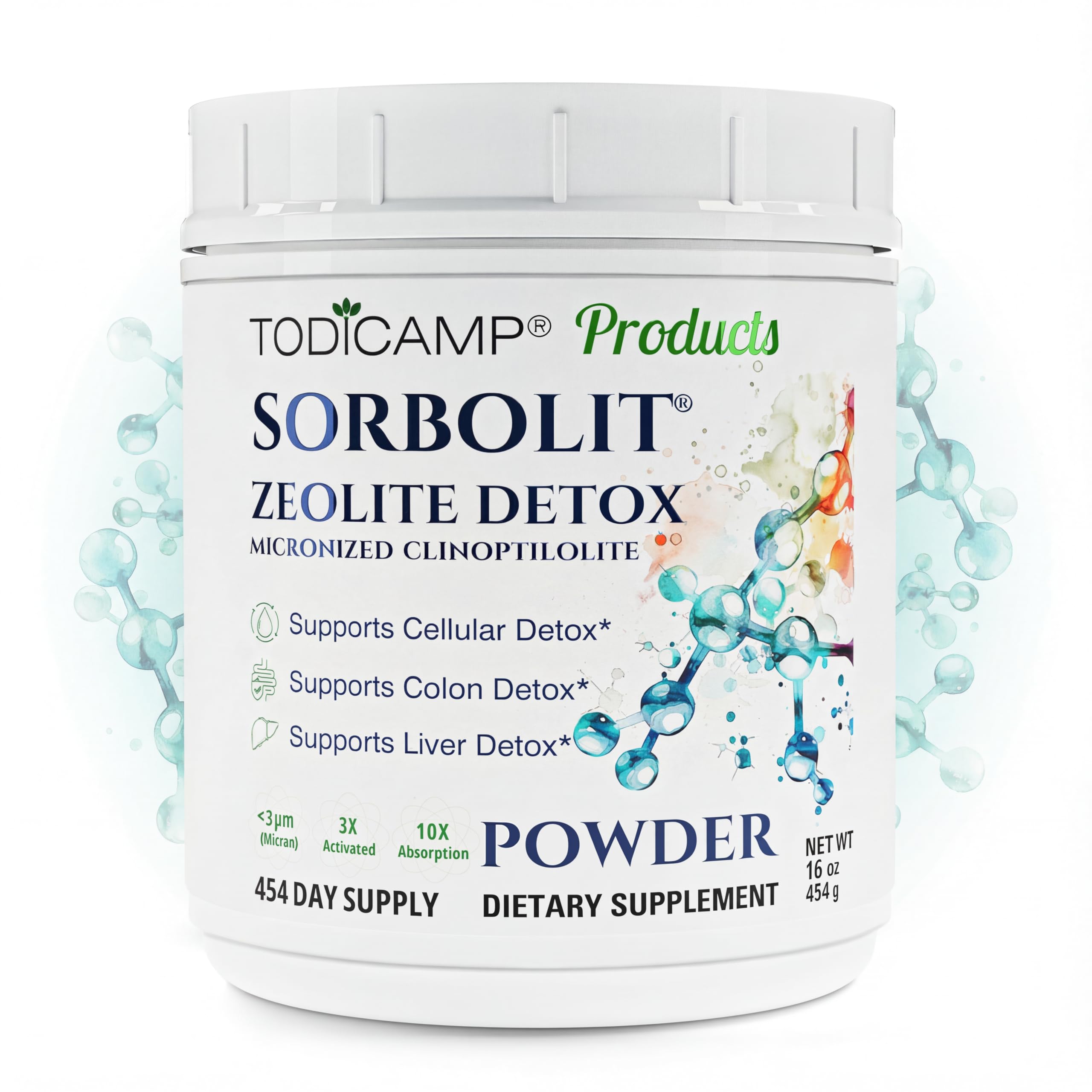 Zeolite Detox Sorbolit - Zeolite Binder Supplement for Full Body Detox - Gut Cleanse, Cellular and Liver Detox (1 Pound (Pack of 1))