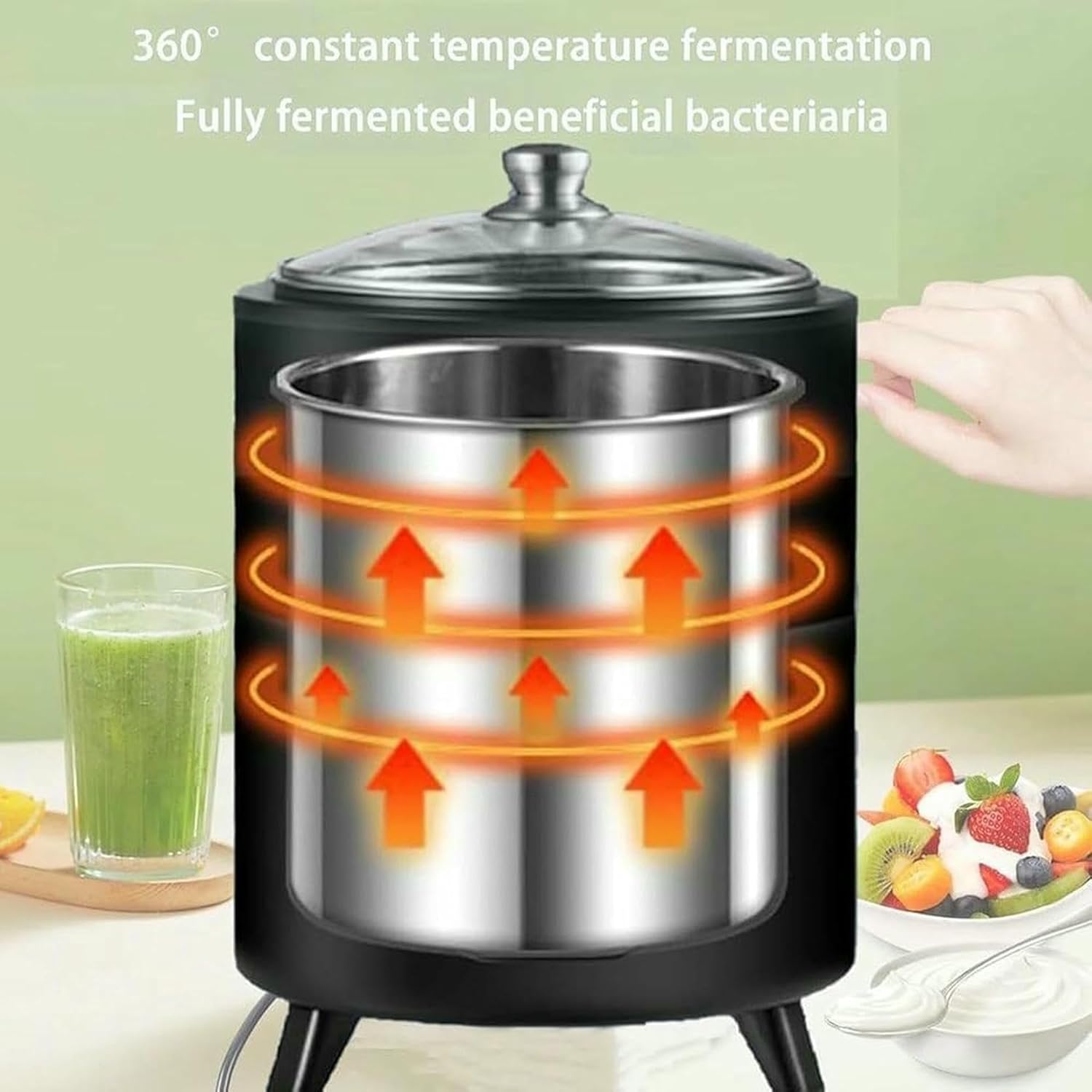 Commercial Automatic Yogurt Fermentation Machine with Time and Temperature Control, Electric Yogurt Incubator