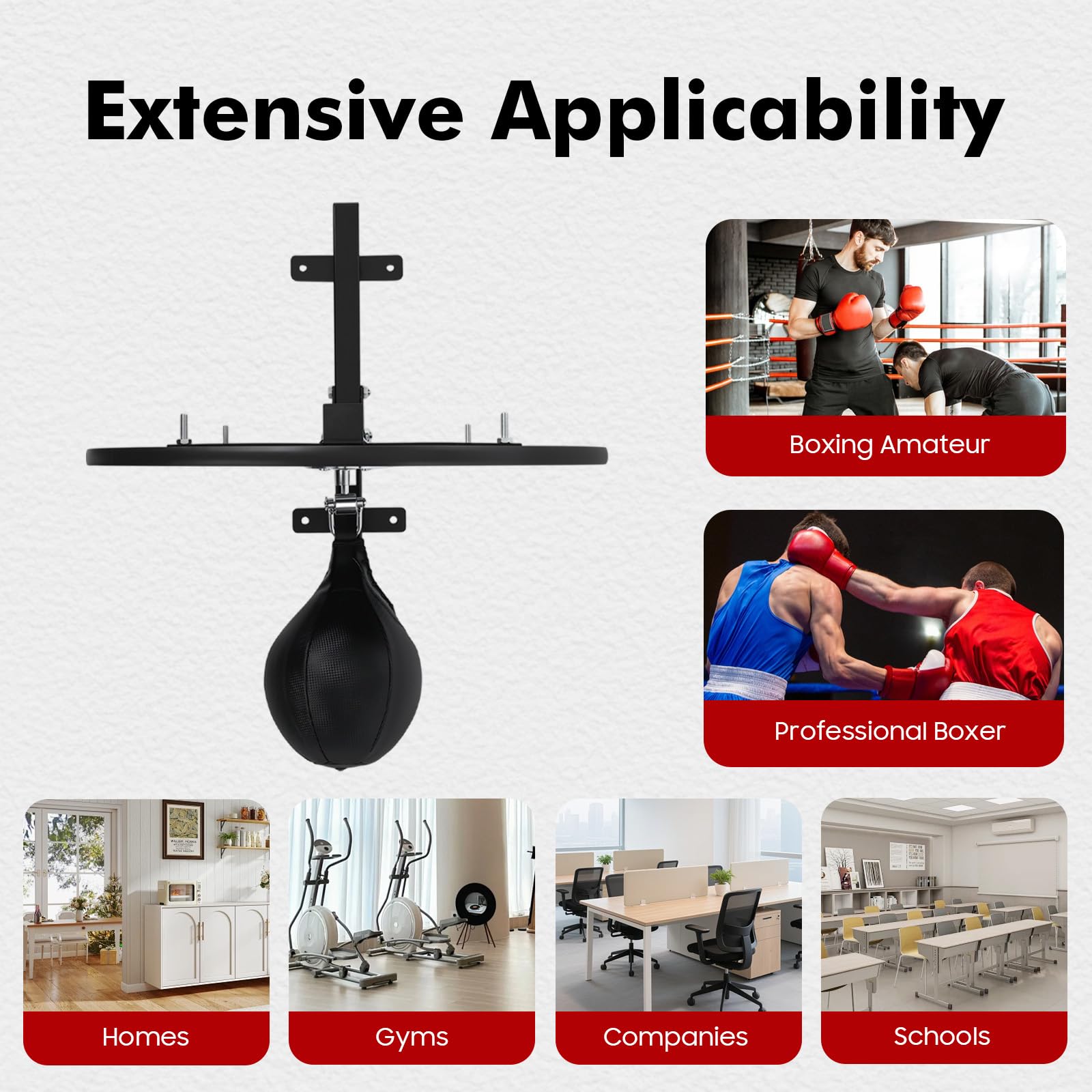 Speed Bag Plataforma Kit de Plataforma Profesional de Altura Ajustable con Bomba y Aguja de Inflación para Casa Gimnasio 60 x 60 cm