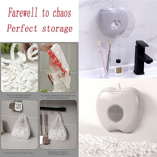 Miniatura 5 de Caja de almacenamiento de plástico, caja de almacenamiento de bolsa de almacenamiento con 100 películas adhesivas, sin perforaciones, de gran