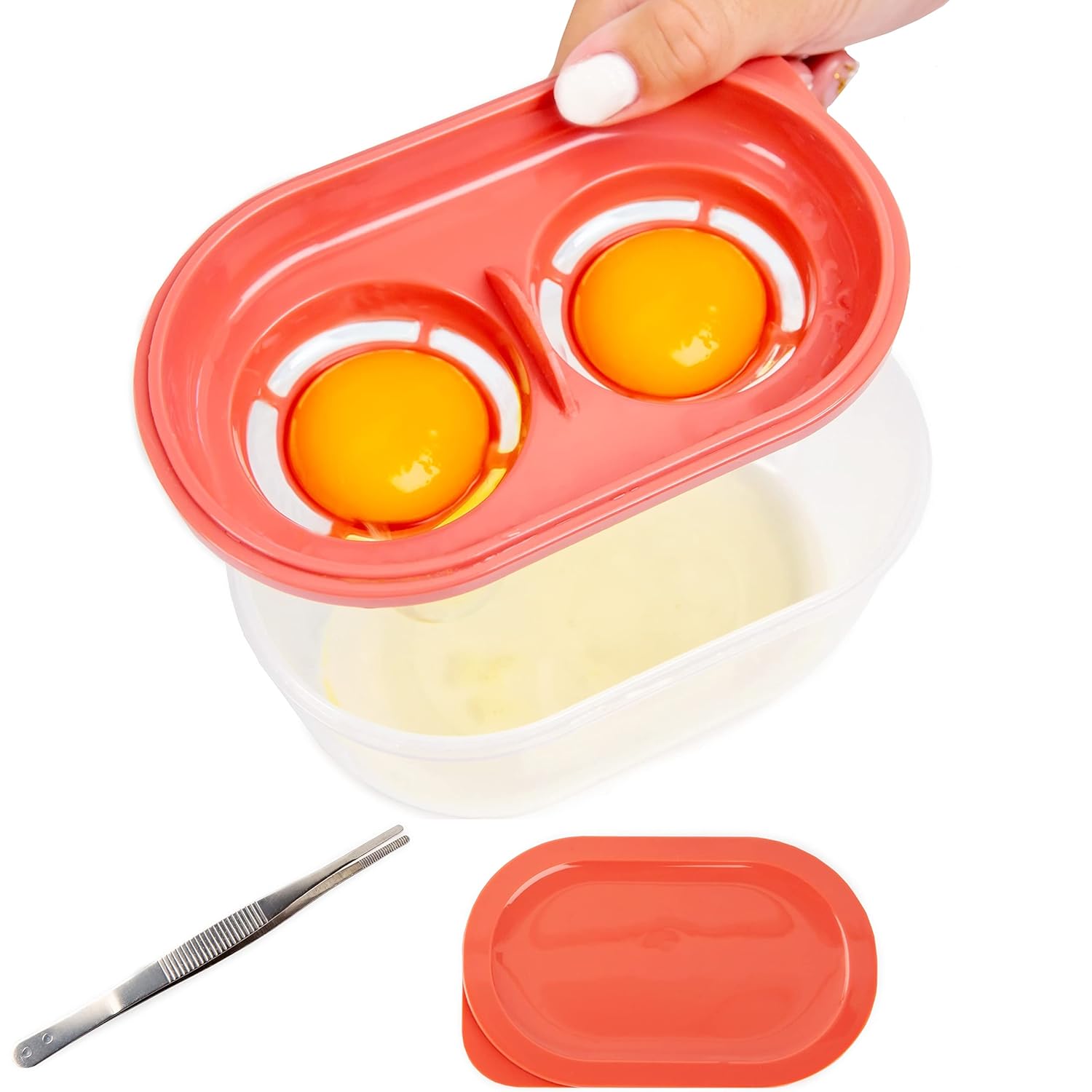 Deluxe 4In1 Egg Separator Set Double Egg White Separator With Built