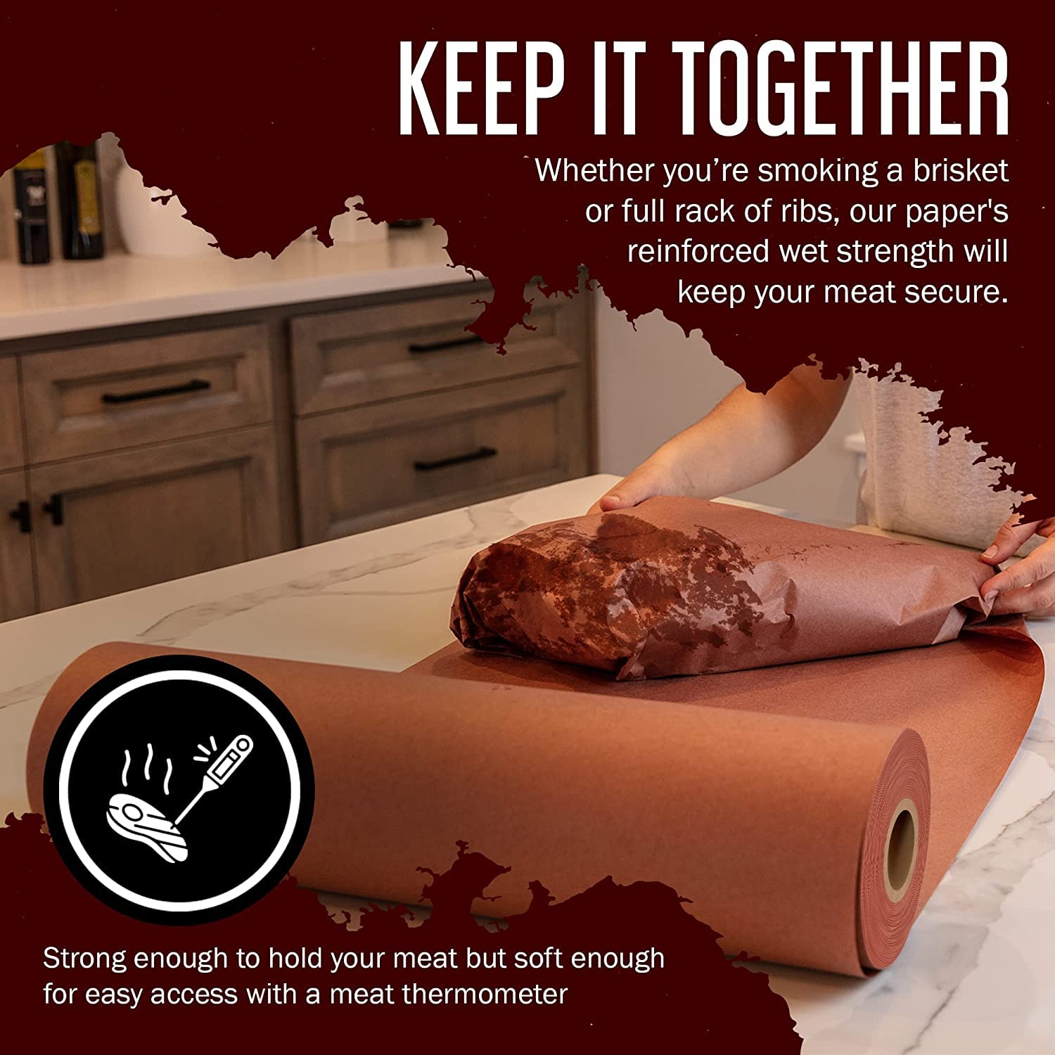 Pink Butcher Paper Roll - 24 Inch by 175 Foot Roll of Food Grade Peach Butcher Paper for Smoking Meat - Unbleached, Unwaxed and Uncoated Kraft Paper Roll - Made in the USA : Industrial & Scientific