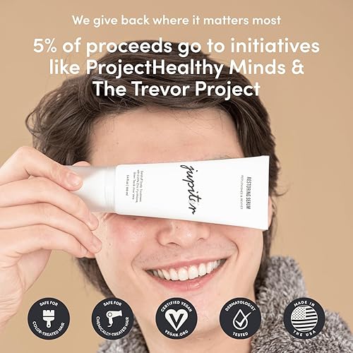 Miniatura 5 de Jupiter Champú y suero anticaspa para mujeres y hombres, formulado por dermatólogos para cuero cabelludo escamoso, con picazón, grasa y seco,