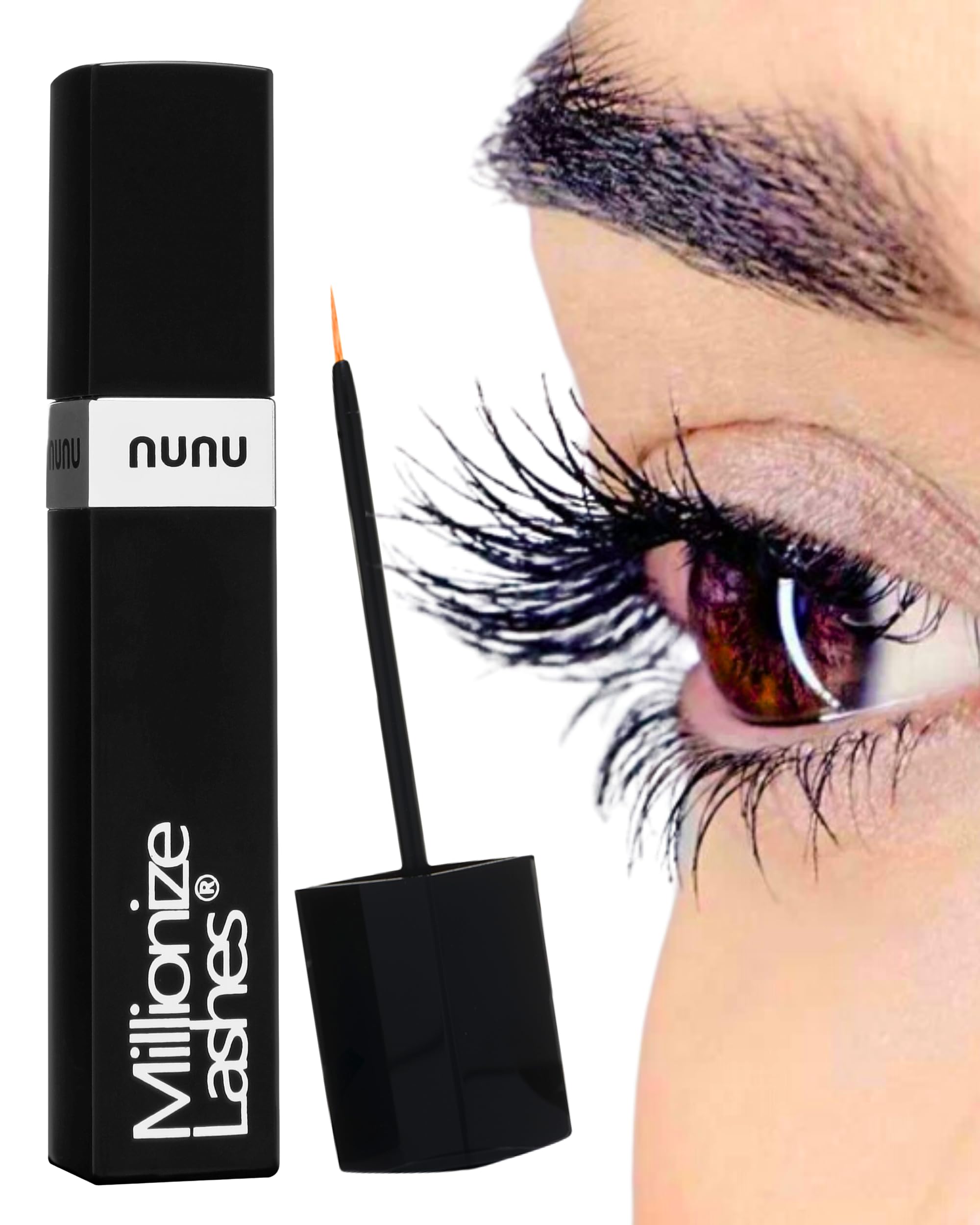 Millionize Lashes Wimpernserum & Augenbrauenserum 2in1 Lash Serum by Nunu | Bewährt in Kosmetikstudios & Parfümerien seit über 10 Jahren. Made in Germany. Eyelash Serum & Brow Serum