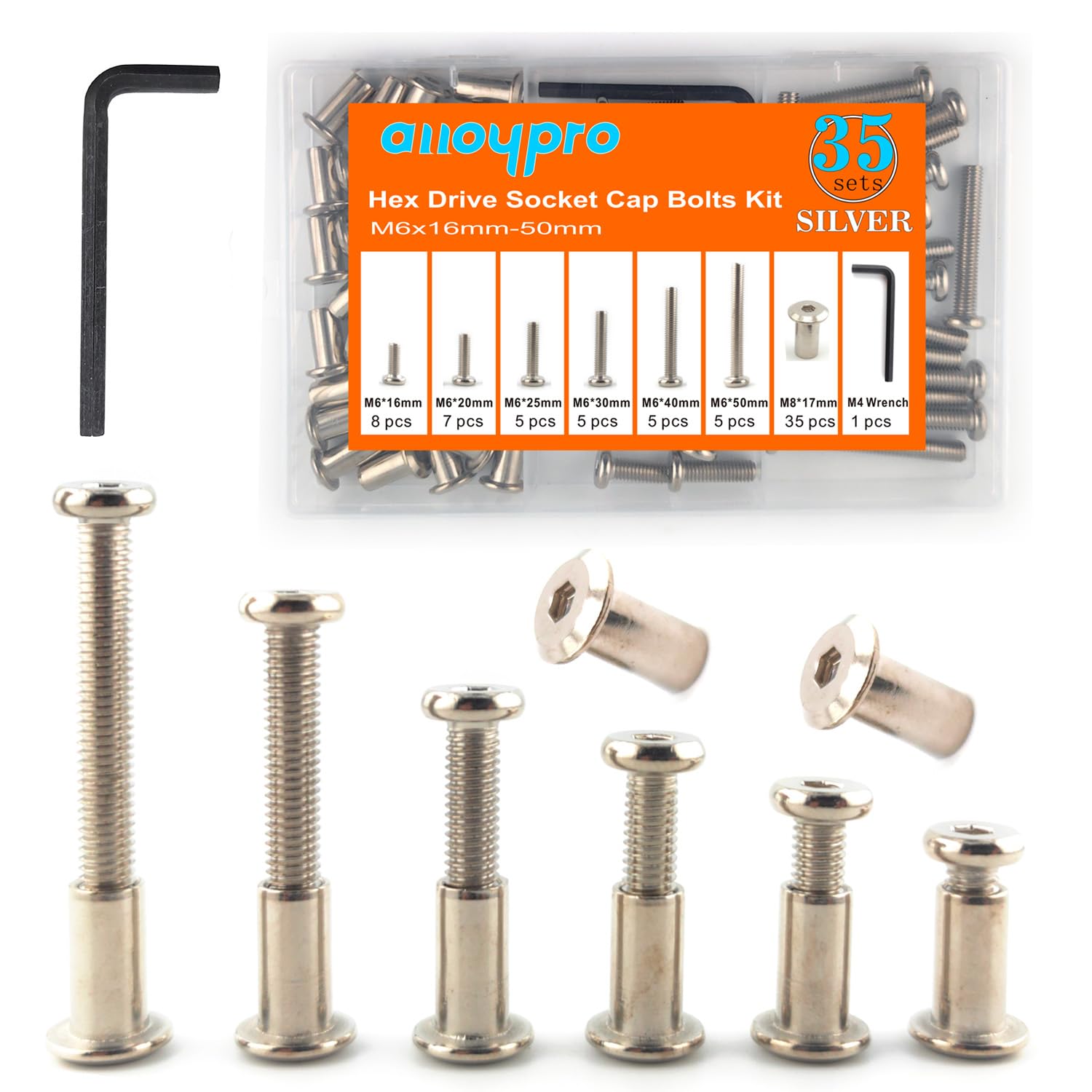 M6 Hex Drive Screws - 30-Piece Set -1