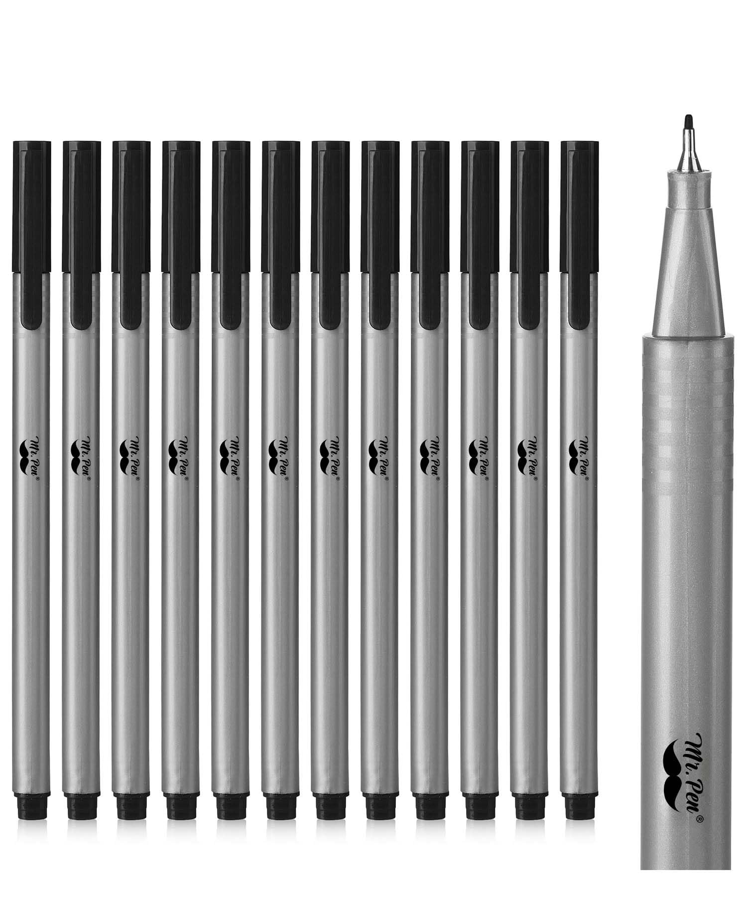 Mr. Pen - Black Fineliner Pens, 12 Pack, Fine Point, Fine Liners, Art & School Supplies, Bible Journaling