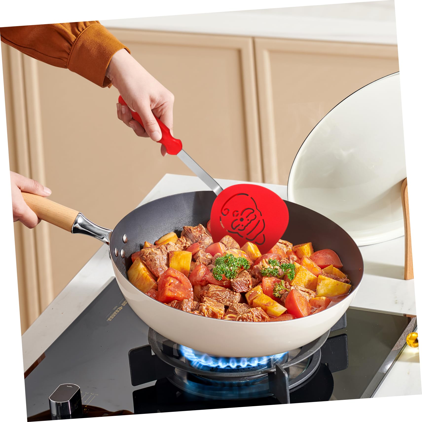 Alipis 9 Pz Delicata spatola Turner Cucina cucine spatola per Decorare Torte Lavorare su ergonomico Accessori per grigliate utensile Wok per Uso Quotidiano Delicata Nylon