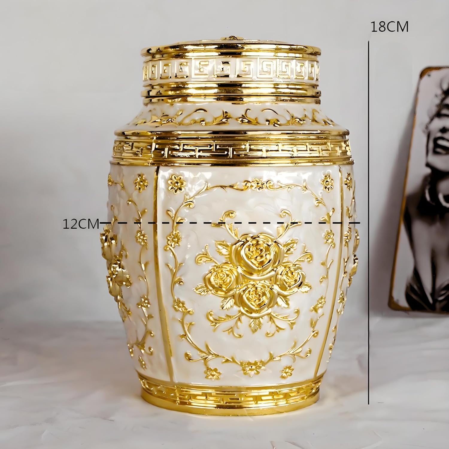 Pojemnik na herbatę w stylu vintage – hermetyczne przechowywanie w stylu chińskim z wytłoczonym wzorem róży, idealny dla miłośników herbaty, wystrój domu, prezenty na święta i Dzień Nauczyciela
