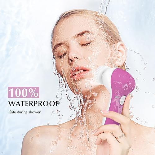 Miniatura 49 de Cepillo de limpieza facial: Dispositivo limpiador eléctrico exfoliante giratorio, impermeable con limpieza profunda y exfoliación giratoria; máquina