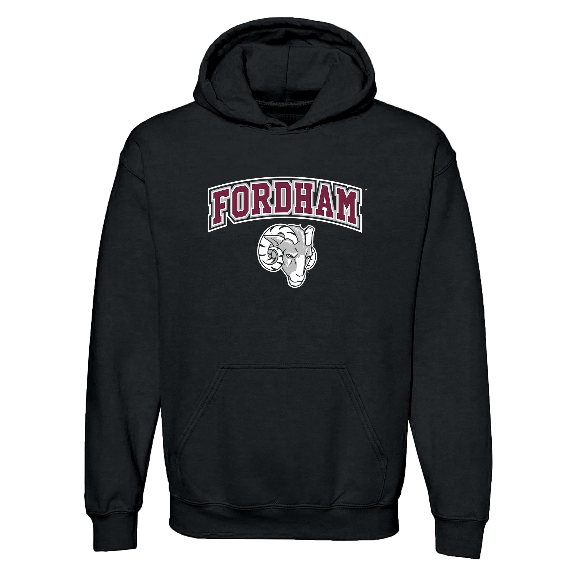 UGP Campus Apparel NCAA Officially licensed College - University Team Color Arch Logo Hoodie, Fordham University Rams Black, Large โ image 1