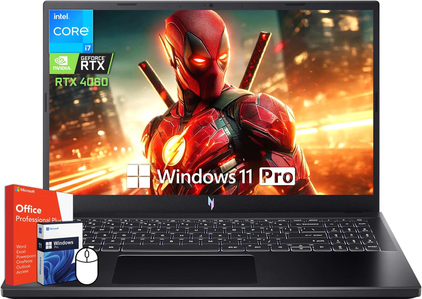 acer Nitro V 15 Gaming Laptop, 15.6" 144Hz FHD Display, Intel 10-Core i7-13620H, NVIDIA GeForce RTX 4060, 64 GB DDR5 RAM, 2 TB SSD, Backlit Keyboard, Microsoft Office Lifetime License, Windows 11 Pro
