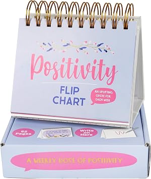 Inspirational Gifts for Women, Motivational Desk Calendar, Desktop Flip Calendar with Daily Positive Affirmations & Happy Quotes, Office Desk Decor & Accessories for Women, Blue & Pink