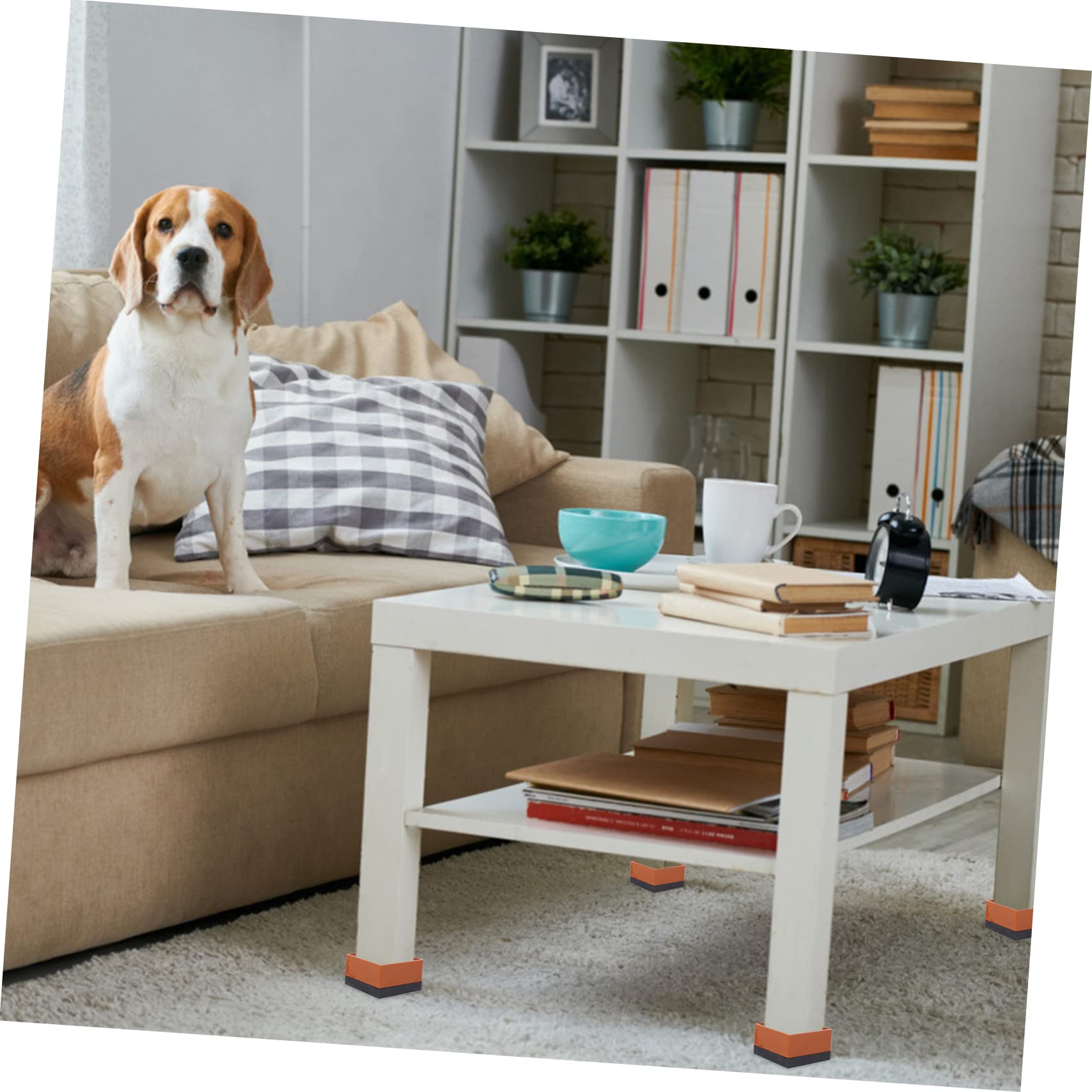 NUOBESTY 2Pcs Heavy Duty Furniture Bed Risers Non Slip Sofa Lifts for Desks Chairs and Couches Heightening Cushions for Floor Protection