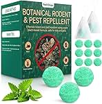 Rodent Mouse Repellent 14 Pack, Peppermint Oil Moth Balls for Mice Rats Deterrent, Natural Pest Control Mothballs for Rodents, Squirrels, Skunk, Mole, Gopher, Pets Safe, Indoor and Outdoor Use