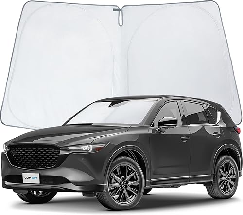 Clim Art - Parasol para parabrisas de Mazda CX-5 2017-2024, plegable, personalizado, protector solar para vehículo, cubierta para parabrisas