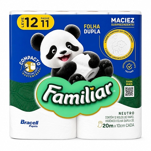 Papel HigiĂȘnico Familiar 12 Rolos Folha Dupla Alta Maciez e Rendimento Papel HigiĂȘnico Familiar 12 Rolos Folha Dupla Alta Maciez e Rendimento