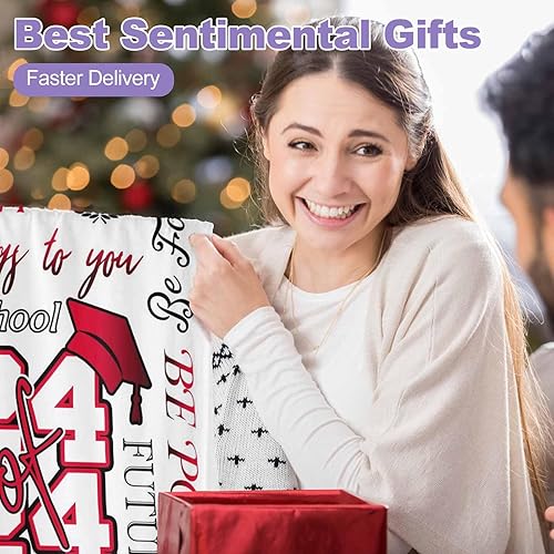 Miniatura 8 de D-Story Manta personalizada con foto, regalos de graduados universitarios para ella, regalos de graduación de felicitaciones, mantas personalizadas