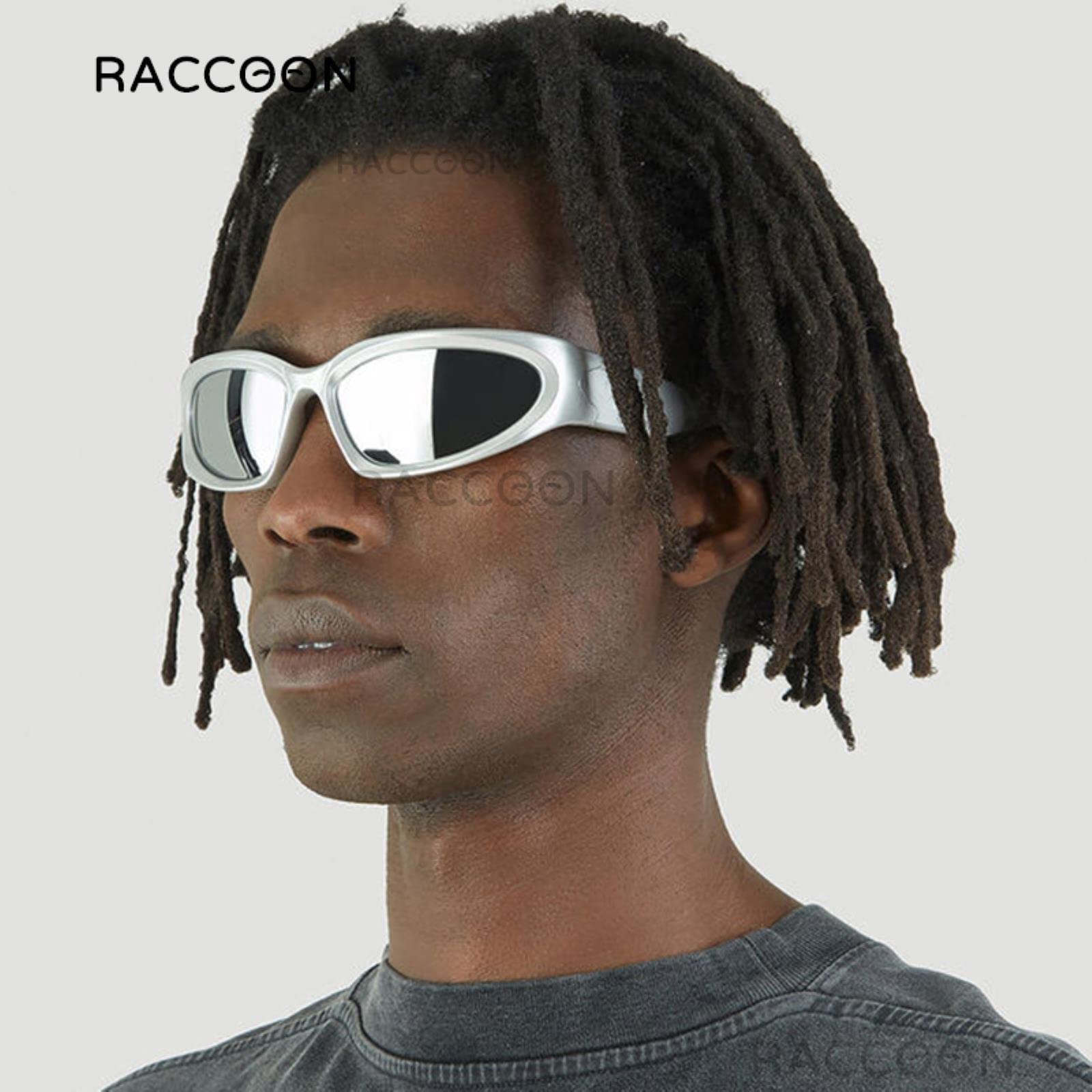 Occhiali da Ciclismo， Occhiali da Sole Sportivi Ciclismo for Uomo e Donna, Stile Vintage, alla Moda, Punk, F12, con Pellicola polarizzata