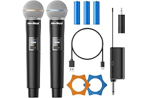 NEWBAXS Dual Cordless Microphones for Vocals