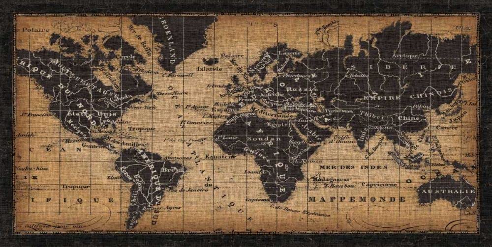 IMAGE-IMPRIMÉ-sur-PAPIER Carte du monde de la vieille monde Pela Voyage Paysage Affiche-roulée-pour-cadre-décoration-murale cm_133_X_65
