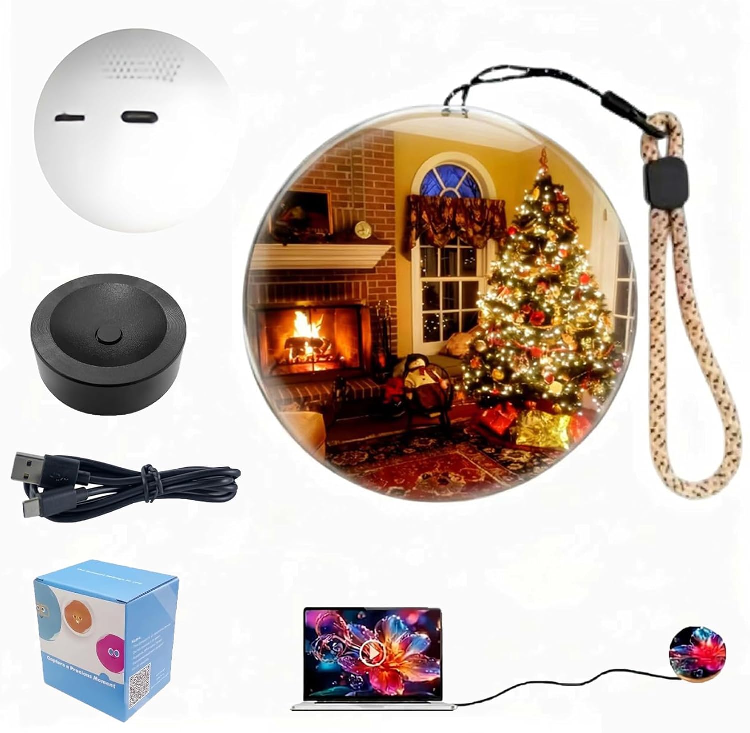 2026 New Memory Sphere Lamp, 2.7-inch Crystal Sphere Video Player.Supports Custom Upload of Photos and Videos via Computer or WiFi. Suitable for Anniversaries and The Birthdays of Couples. (PC)