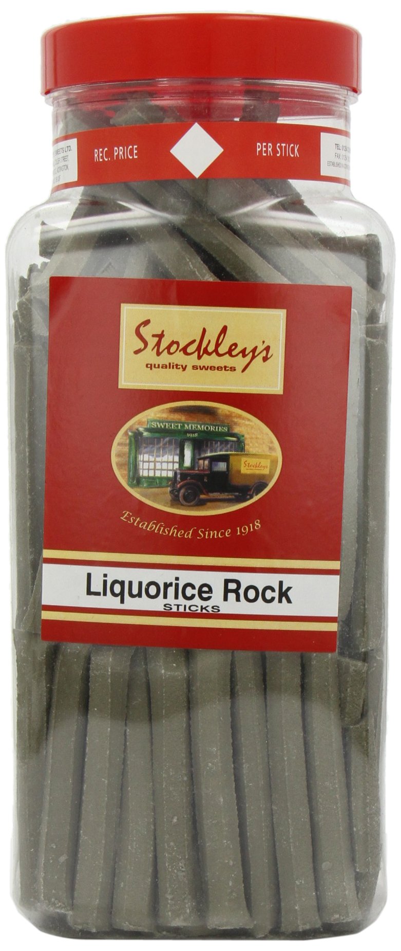 Stockleys Liquorice Rock 180 Sticks