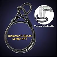 Vista 4 de Candado en U para bicicleta, combinación de alta resistencia, grillete de bloqueo en U, cable de seguridad de 4 pies de longitud con soporte