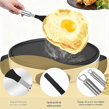 3 Pieces Crepe and Spreader, Stainless Steel Dough Distributor, T-Shape Pancake Stick, Crepe Accessories for Home, Kitchen, Baking, Baking Tools
