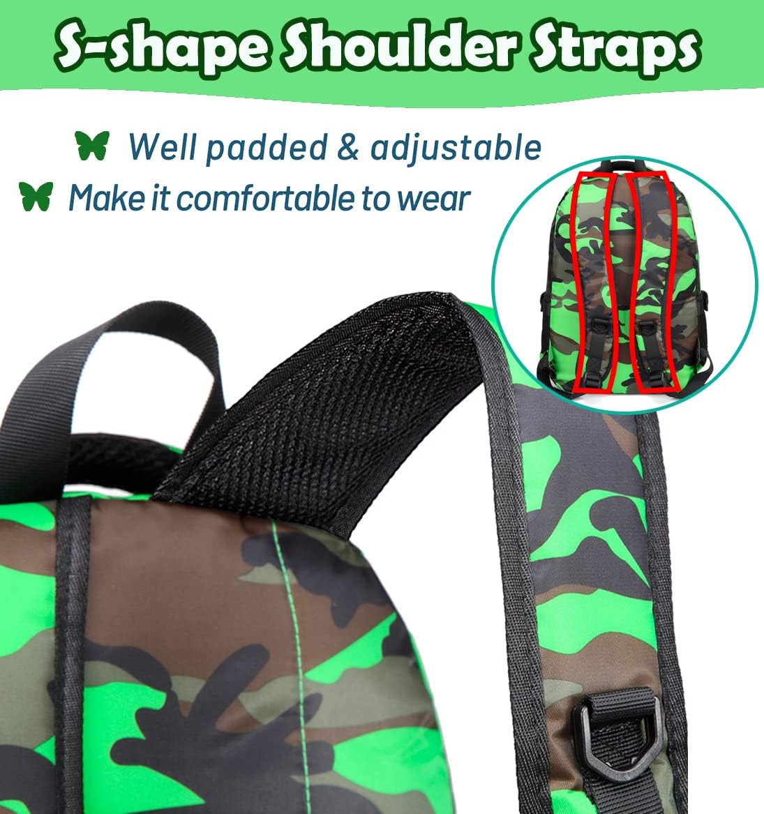 BLUEFAIRY Kids Backpacks for Boys Girls Elementary Primary Middle School Bookbags Back to School Bags for Childs Age 6-8 Mochilas Escolares para Niños Niñas 17 Inch Black/Green - Image 4