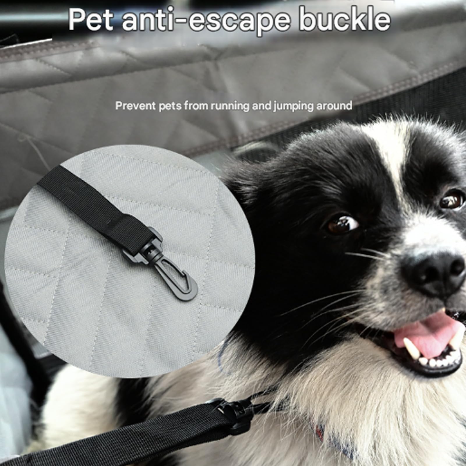 Alfombrilla segura para mascotas con clip de escape para el cuello, correa de silicona que sostiene doble tamaño impermeable para seguridad del perro durante el viaje para perros pequeños