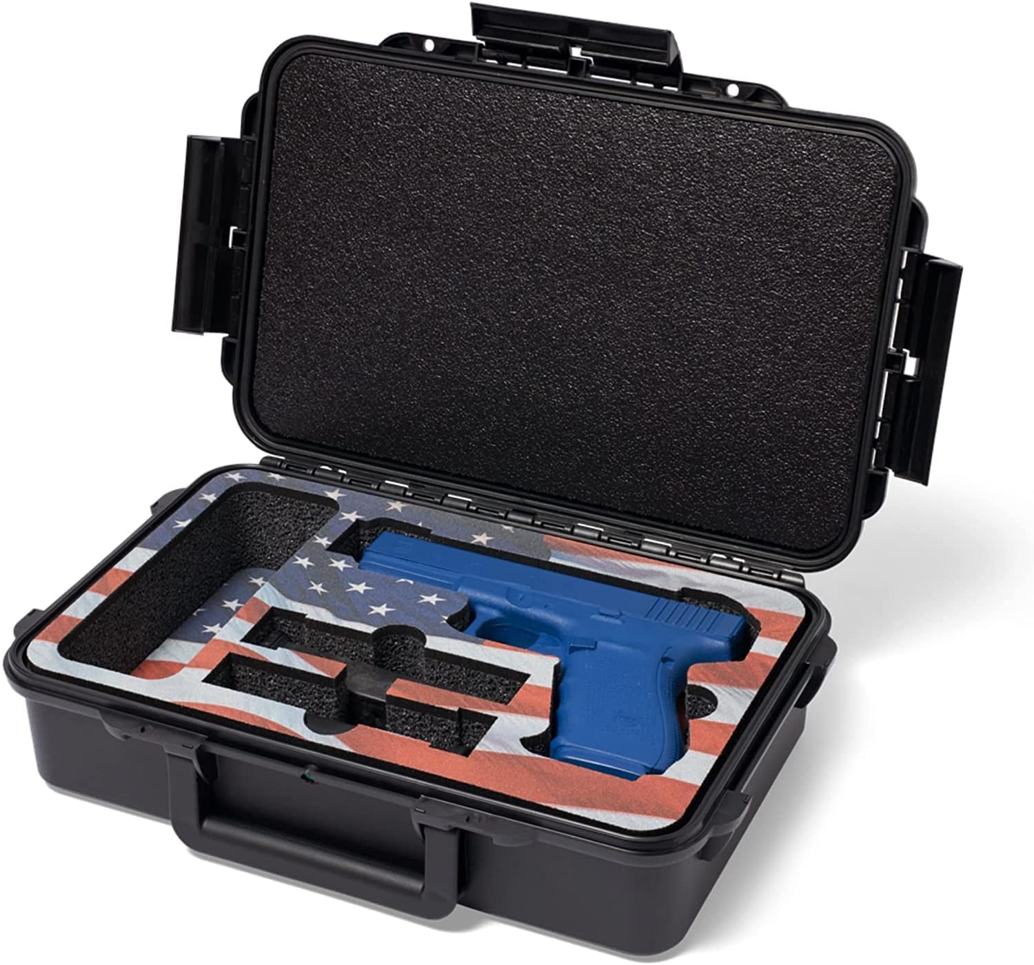 1 Pistol, 2 Magazine + Accessories Gun Case Storage | Doro Waterproof Pistol Case with Custom MyCaseBuilder Foam Insert | Hard Gun and Magazine Case