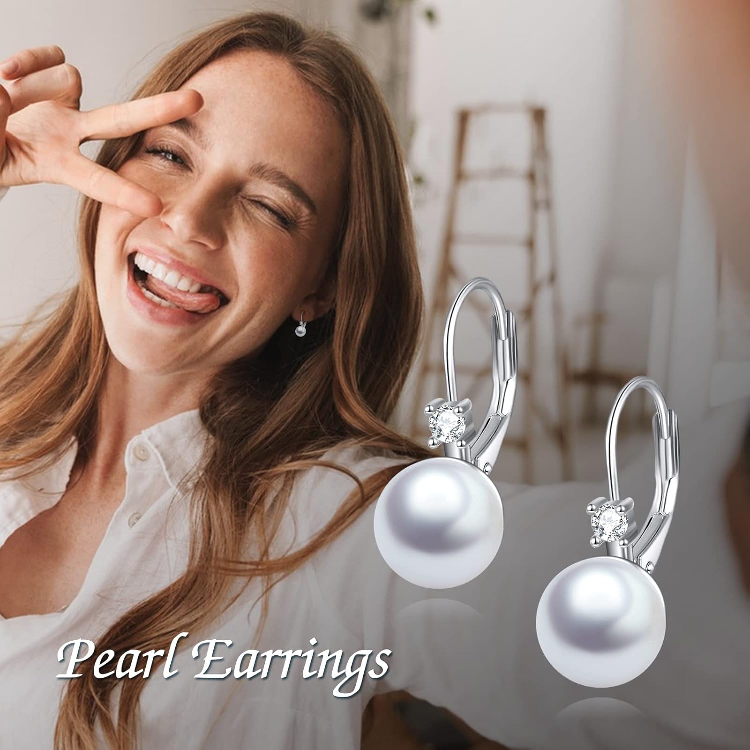 Pearl Earrings for Women 925 Sterling Silver Irish Celtic Knot Drop Dangle Earrings Leverback Jewelry Gifts (silver) - Image 6