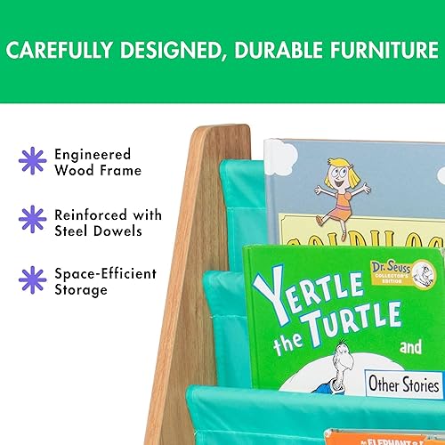 Miniatura 66 de Humble Crew Librero de almacenamiento para libros infantiles, gris/blanco, 4 niveles Gris/Blanco,verde (camo green),Gris/rosado,Madera