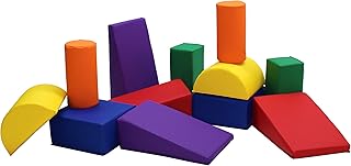 FDP SoftScape Toddler Builder Set, Colorful Soft Foam Playtime Building Blocks for Infants and Kids; Learn Gross Motor Skills, Great for Home, Daycare, Preschool (12-Piece Set) - Assorted