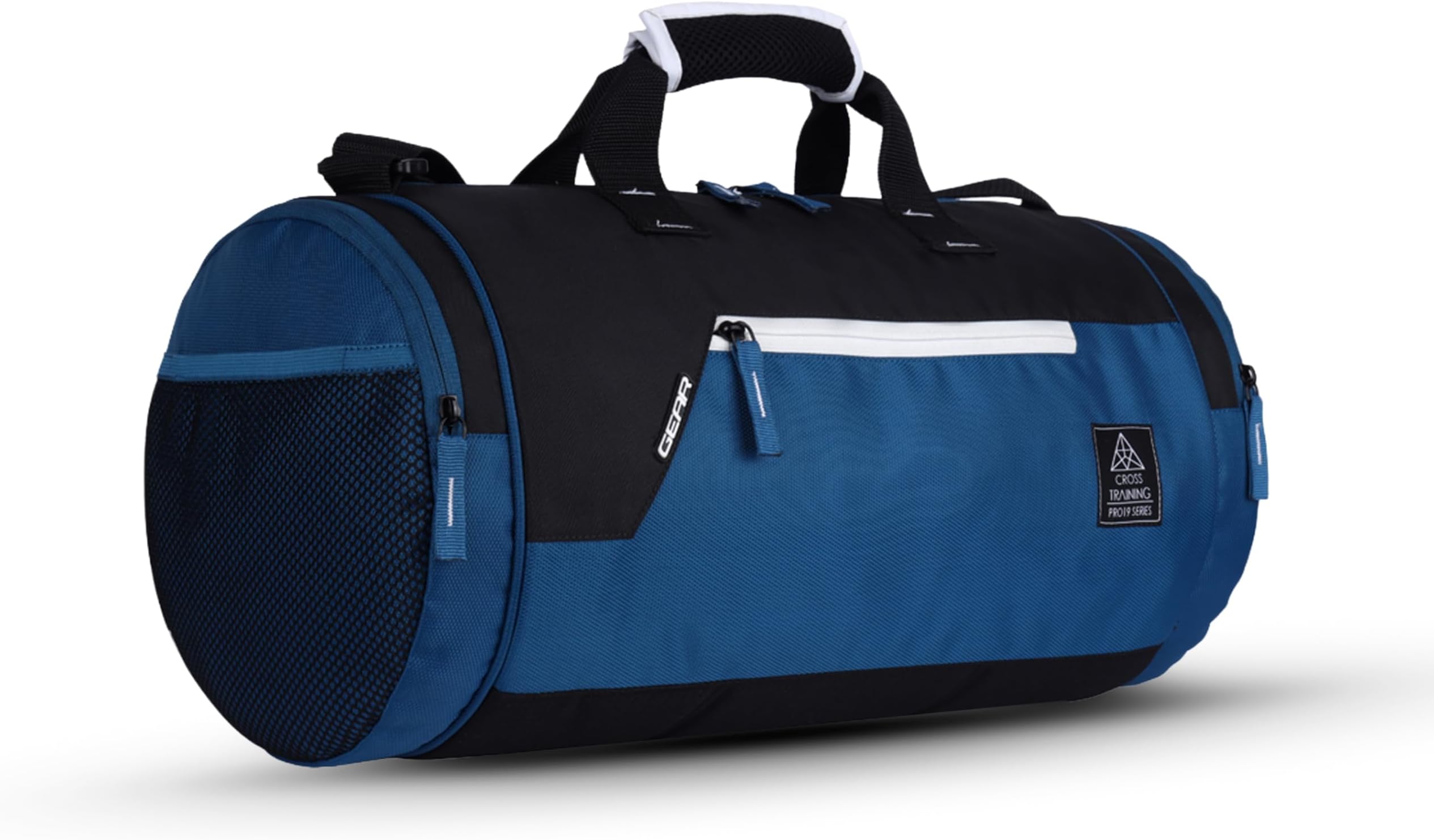 Gear Cross Training 9"/29L Large Water Resistant Duffle Bag | Travel Bag | Gym Bag for Men & Women (Moroccan Blue - Black)