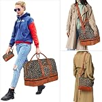 IBFUN Weekender Sac pour femmes, Grand sac de nuit Toile Voyage sac en peluche porter sur le pied avec compartiment de chaussures 21" 3Pcs ensemble