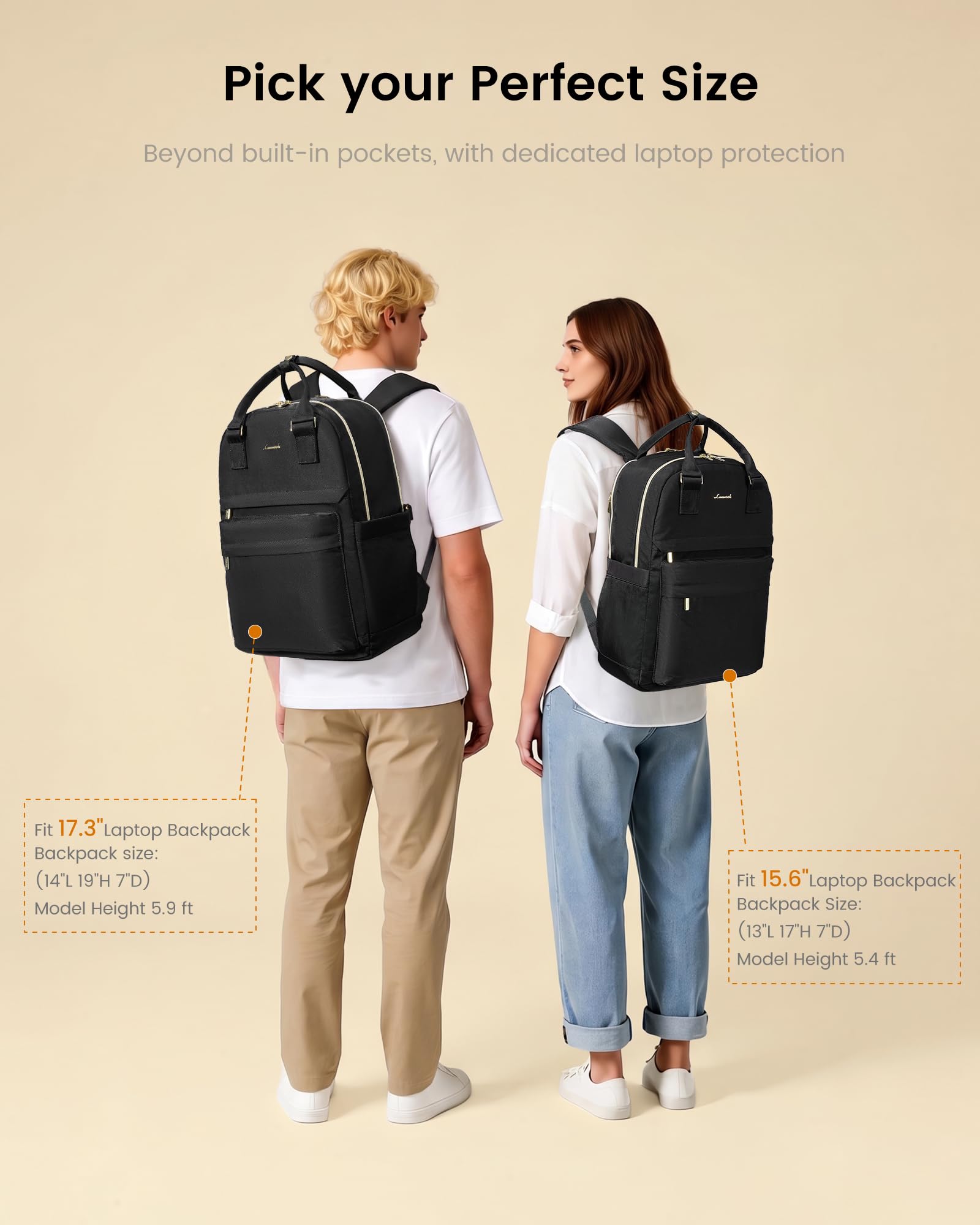 LOVEVOOK Laptop Rucksack Damen Groß Schulrucksack Teenager Mädchen Schultasche Wasserdicht Travel Backpack Women 17,3 Zoll Arbeitstasche Lehrertasche Tagesrucksack Elegant Daypacks für Arbeit Reise