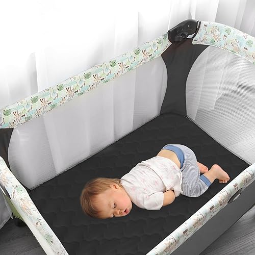 Miniatura 4 de 2 sábanas protectoras para colchón Pack and Play, ajustadas, impermeables, compatibles con Graco Pack 'n Play, Dream On Me y Pamo Babe, para